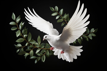 The dove with an olive branch is a symbol of peace and reconciliation.