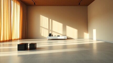 Modern Interior Space with Elegant Light and Shadow Play