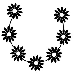 Fototapeta premium Daisy Chain vector silhouette black design white background