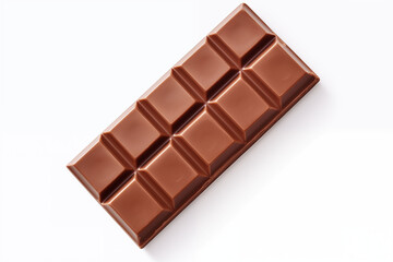 Obraz premium Chocolate bar top view isolated on white background