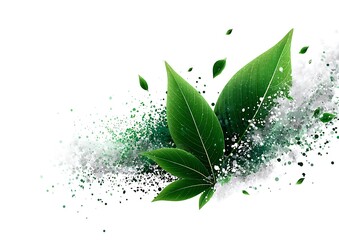 Green leaves with white powder