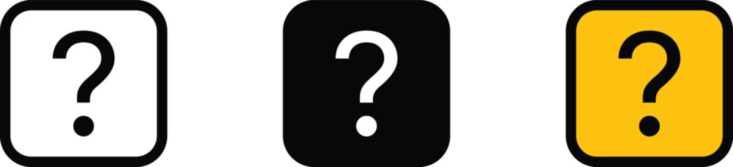 Abstract question mark icon. Minimal symbol for FAQ pages, help center graphics, customer support, information design, troubleshooting, problem solving.