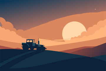 Fototapeta premium tractor on the beach