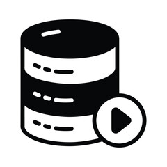 Trendy glyph icon of media database catalog