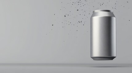 Sleek Minimalist Aluminum Can Mockup with Matte Finish and Splash