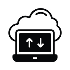 Trendy glyph icon representing cloud transfer gateway