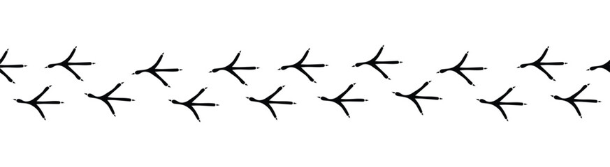 bird paw, footprint, seamless pattern, trail illustration © north100