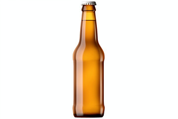 Isolated draft beer bottles on white background.