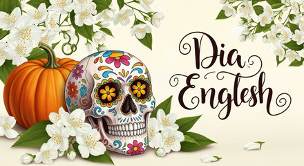 "A vibrant Mexican Day of the Dead altar with marigolds, sugar skulls, candles, and photos honoring departed loved ones in November."

