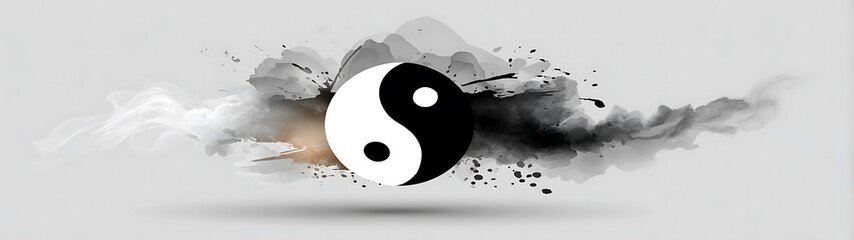 Yin Yang symbol with abstract background