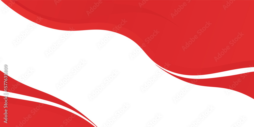 Poster red wave on white background simple curve background for business with space for text