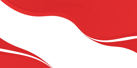 Red Wave on White Background Simple curve background for business with space for text