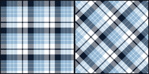 Tartan plaid pattern vector graphic. Seamless check plaid texture background for dress, skirt, scarf, throw, jacket, fabric, cloth, blanket. Scottish retro style.