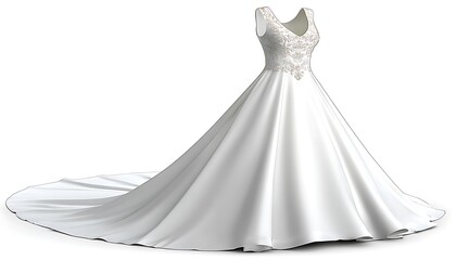 Elegant white wedding gown