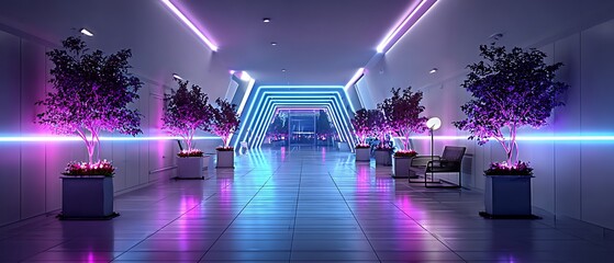 Futuristic Neon Corridor (1)