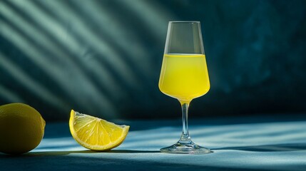 limoncello liquer in grappa glass 