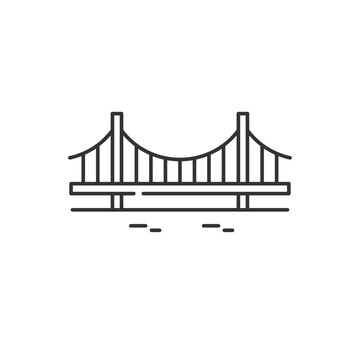 black line art bridge icon clip art preview