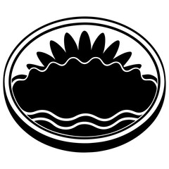 Tide Pool vector silhouette black design white background