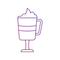 latte gradient outline icon with white background vector stock illustration