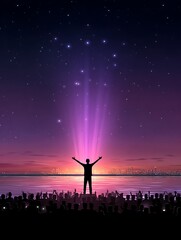 Inspiring speaker at night