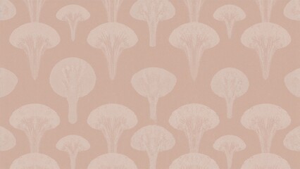Subtle mushroom pattern in muted earth tones creating a soft and organic textured background design