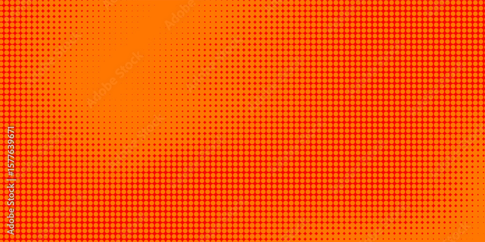 Poster dots halftone orange color pattern gradient texture with technology digital background. dots pop art