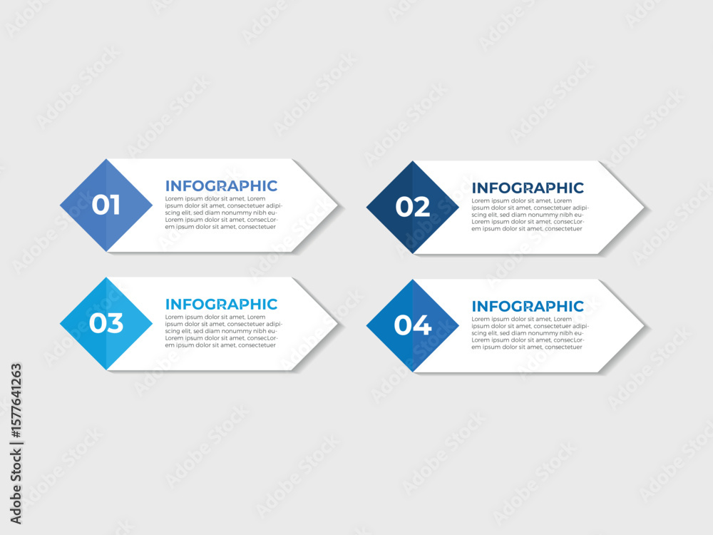 Poster business infographic thin line process with square template design with icons and 4 options or steps