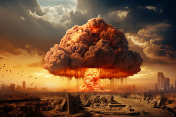 Mushroom cloud image from atomic bomb