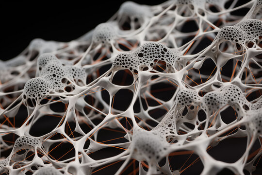 Porous network structure showing composite material