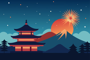 Fototapeta premium japanese temple in the night