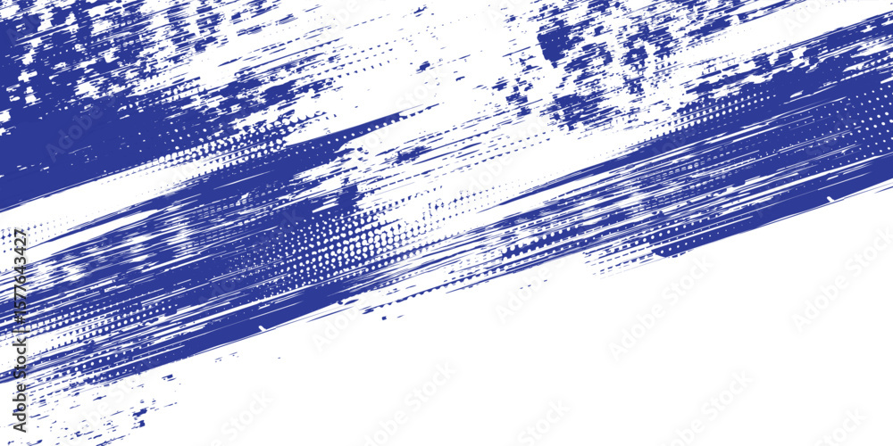 Poster dots halftone blue and dark blue color pattern gradient grunge texture background. dots pop art spor