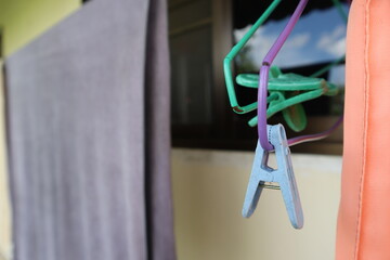 clothes peg on a clothesline