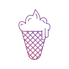 ice cream cone gradient outline icon with white background vector stock illustration