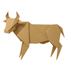 origami illustration of a cow