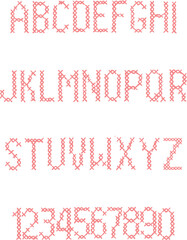 Sew Stitch Embroidery Alphabet Lettering ABC Sewing Text Font