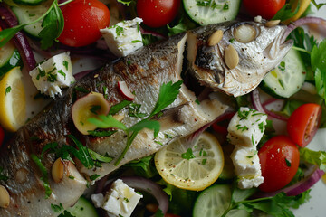 grilled fish with vegetables