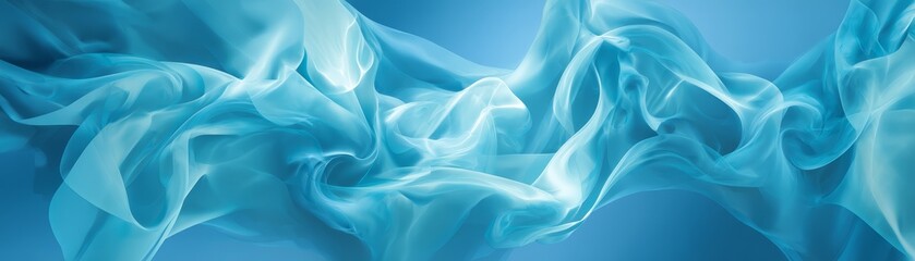 Fototapeta premium Abstract blue smoke background, ethereal swirls and wispy textures for dreamlike designs
