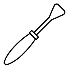 Obraz premium chisel icon with wood handle white background
