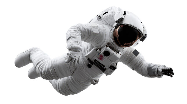 Astronaut in Space: A lone astronaut floats weightlessly in the vacuum of space. with spacesuit and helmet exploring the cosmos.