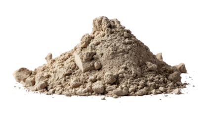 Dust Mound: A close-up shot features a textured mound of fine, light-colored dust, demonstrating its natural form and composition.