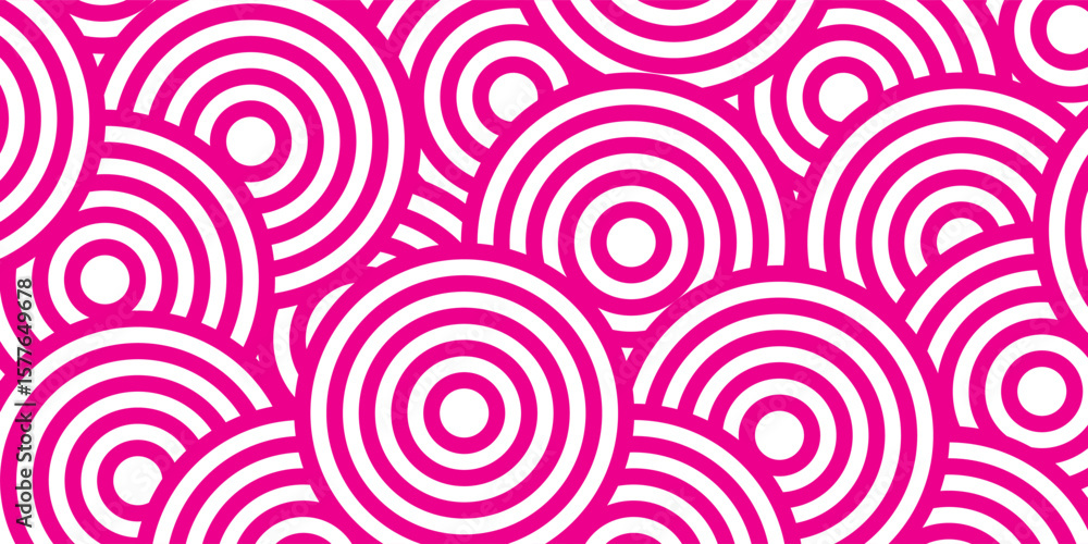 Aufkleber minimal diamond geometric waves spiral pattern and abstract circle wave line. pink seamless tile str