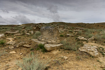 View of the Hanga Baba Necropolis, Kazakhstan