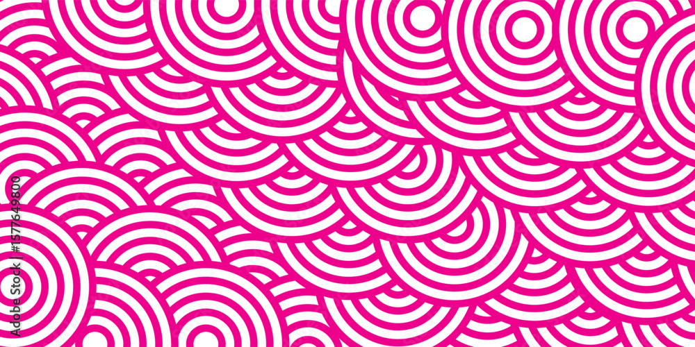 Aufkleber minimal diamond geometric waves spiral pattern and abstract circle wave line. pink seamless tile str