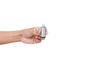 Hand Holding a USB Flash Drive