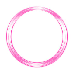Pink neon light lines frame, high speed moving circle light, glowing rays, laser light lines
