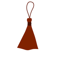 Brown Tassel Vector Illustration – Rustic Decorative Hanging Ornament