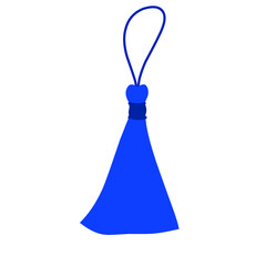 Blue Tassel Vector Illustration – Elegant Decorative Hanging Accessory