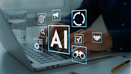 AI agent supporting business processes with automation technology. Generative artificial...