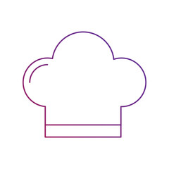 chef hat gradient outline icon with white background vector stock illustration