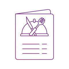 restaurant menu gradient outline icon with white background vector stock illustration